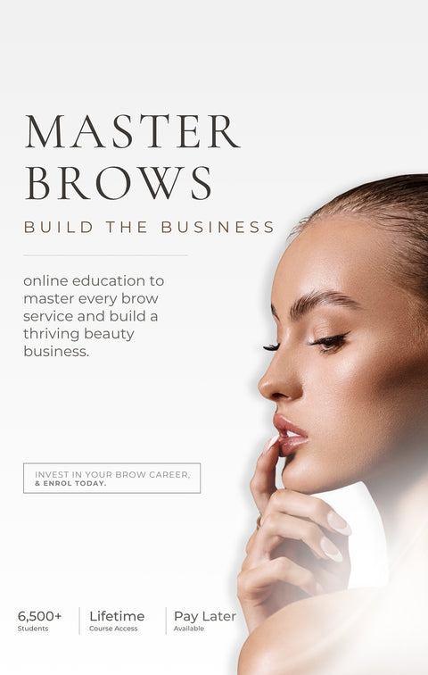 Carvd Academy online brow courses teaching brow lamination, tinting, waxing and mapping to help beauty professionals master brows and build their business.