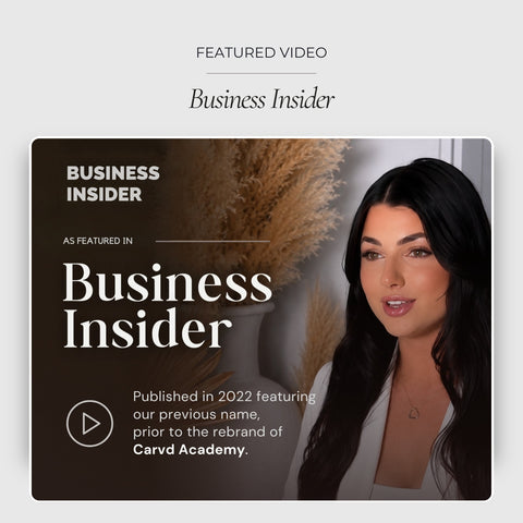 Zoe Sloane featured in a Business Insider interview sharing insights on entrepreneurship, beauty education, and building Carvd Academy.