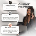 Carvd Academy $100K Beauty Business Formula ebook client reviews — beauty professionals including hairdressers, lash and brow artists sharing results from scaling their income and clientele using the $100K business formula