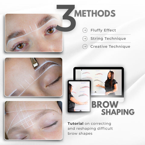 Carvd Academy Brow Mapping Mini Masterclass — 3 professional brow mapping methods including Fluffy Effect, String Technique and Creative Technique, plus a tutorial on correcting and reshaping difficult brow shapes