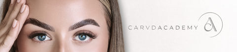 Carvd Academy checkout — professional brow lamination and dye result by global brow educator Zoe Sloane, trusted by 6,500+ students across 68 countries offering online brow courses in lamination, dye, tinting, mapping and waxing