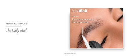 Featured Daily Mail article covering fluffy eyebrow trends and professional brow styling techniques taught by Carvd Academy.
